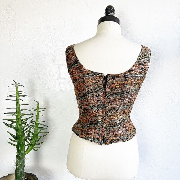 METALLIC LUREX LAME 60’s 60s Vintage Fitted Cocktail Party Evening Blouse Top S - Picture 7 of 10